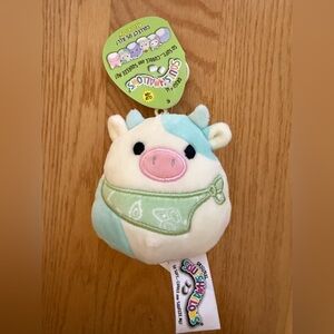 3.5" Belana Cow Green Bandana NWT Clip 2021 USA Exclusive Squishmallow HTF